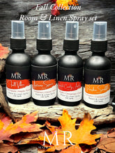 Load image into Gallery viewer, 4-piece Seasonal Autumn-scented glass Room &amp; Linen Spray Gift Set
